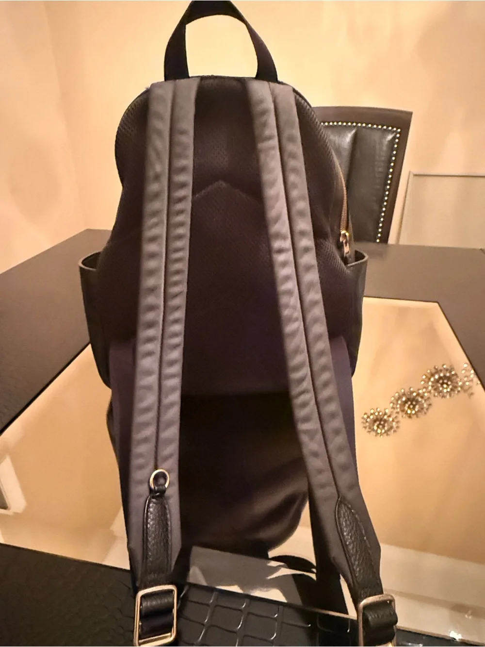 Coach Dark Brown Signature Mini Backpack with Gold Hardware